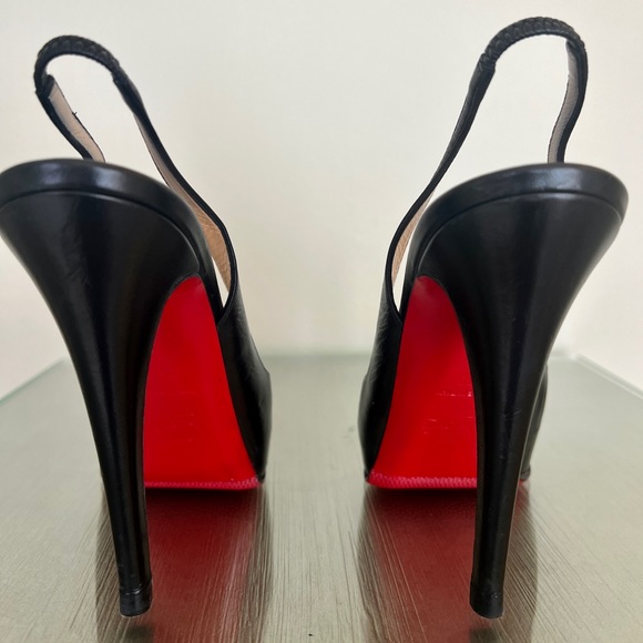 Christian Louboutin Black Prive 120 Peep toe size 38 (8) - Picture 2 of 8